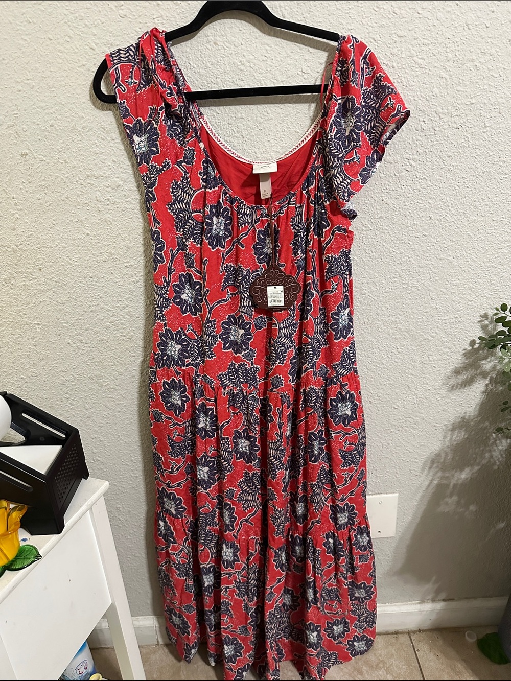 Knox Rose Coral and Navy Floral Maxi Dress
